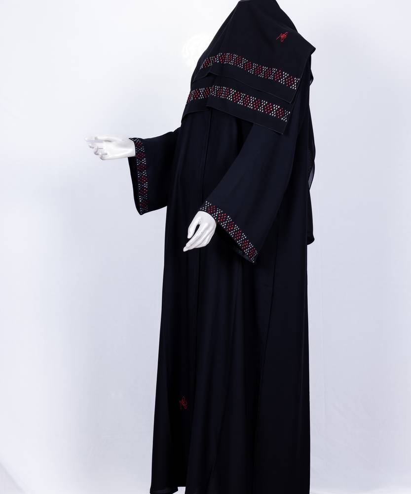 عباية مع طرحة معدن ملون موديل رقم  3603 (1)