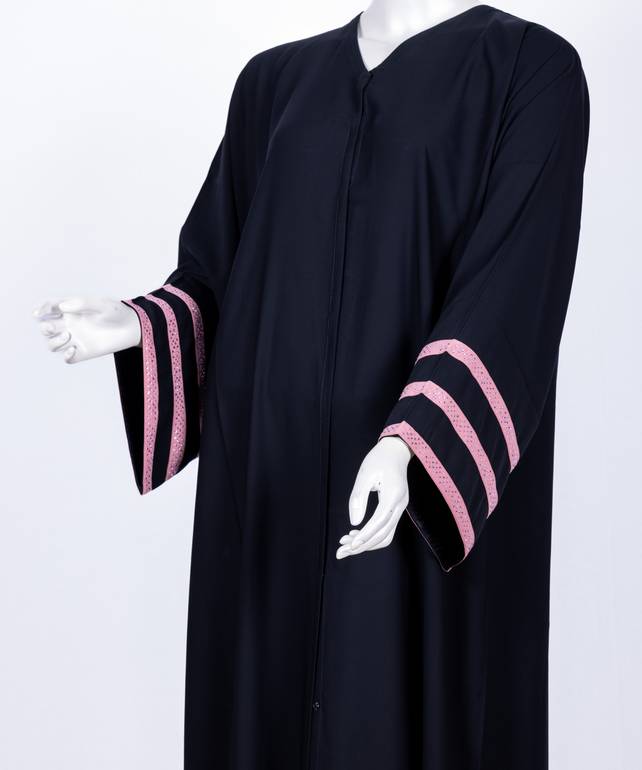 عباية مع طرحة كريستال مخطط موديل رقم 3657 (3)