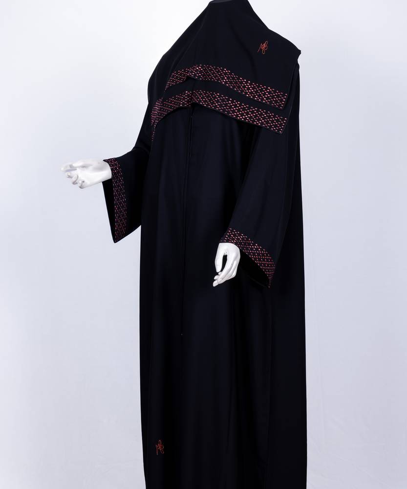 عباية مع طرحة معدن مستطيل موديل رقم  3633  (1)