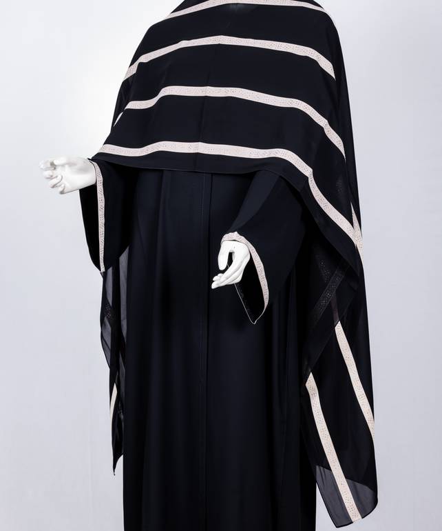 عباية مع طرحة كريستال مخطط 3566 (1)