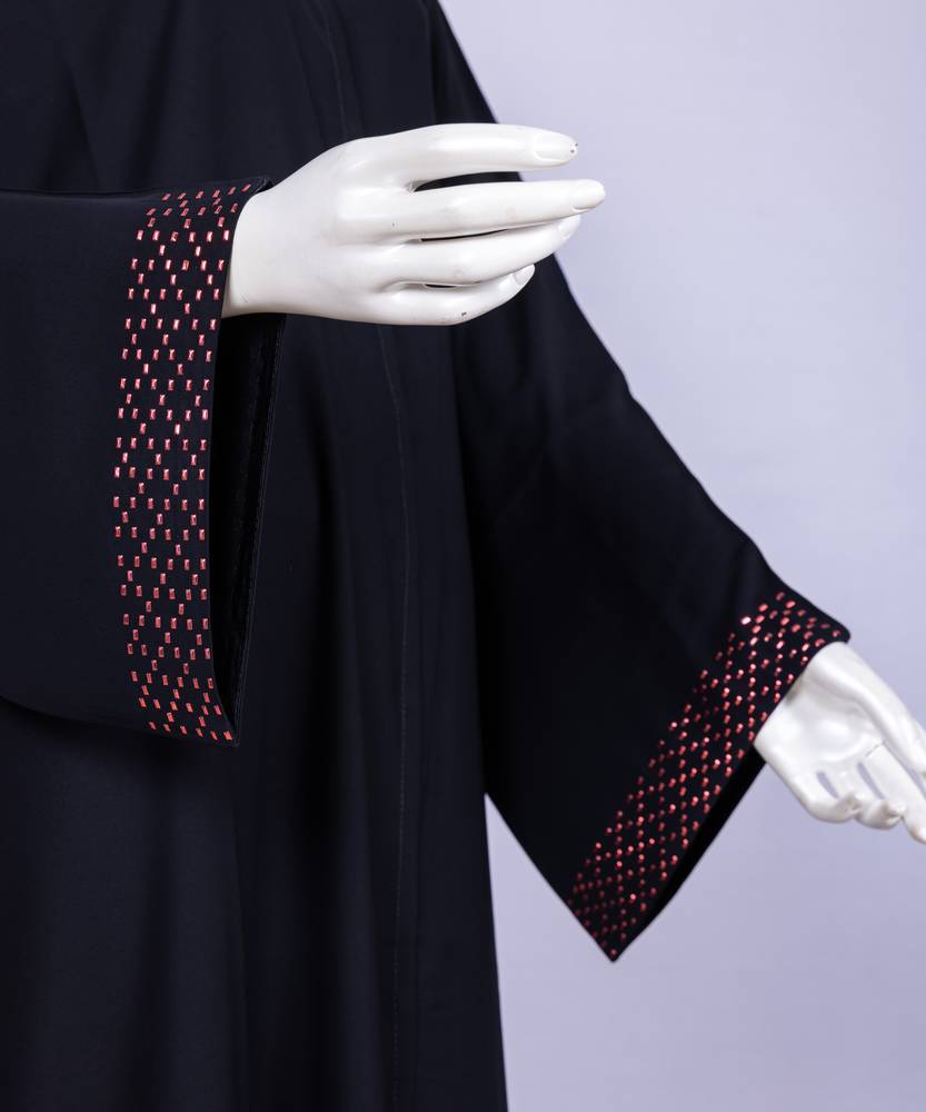 عباية مع طرحة معدن مستطيل موديل رقم  3633  (1)