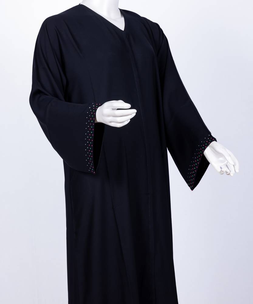 عباية مع طرحة كريستال ملون موديل رقم  3542  (1)