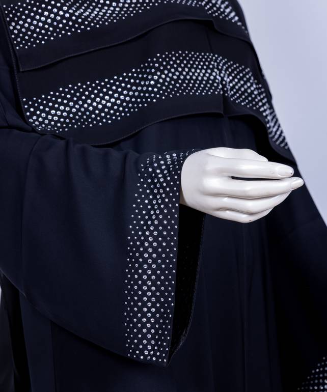 عباية مع طرحة كريستال سادة 3580 (1)