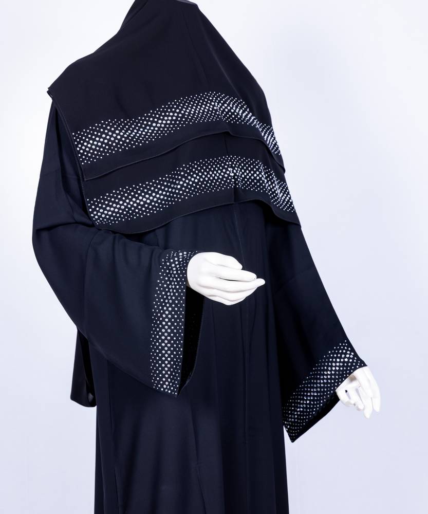 عباية مع طرحة كريستال سادة 3580 (1)