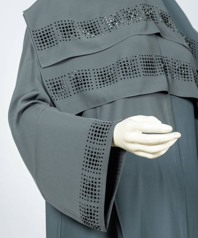عباية مع طرحة كريستال ملونة موديل رقم  3615  (15)