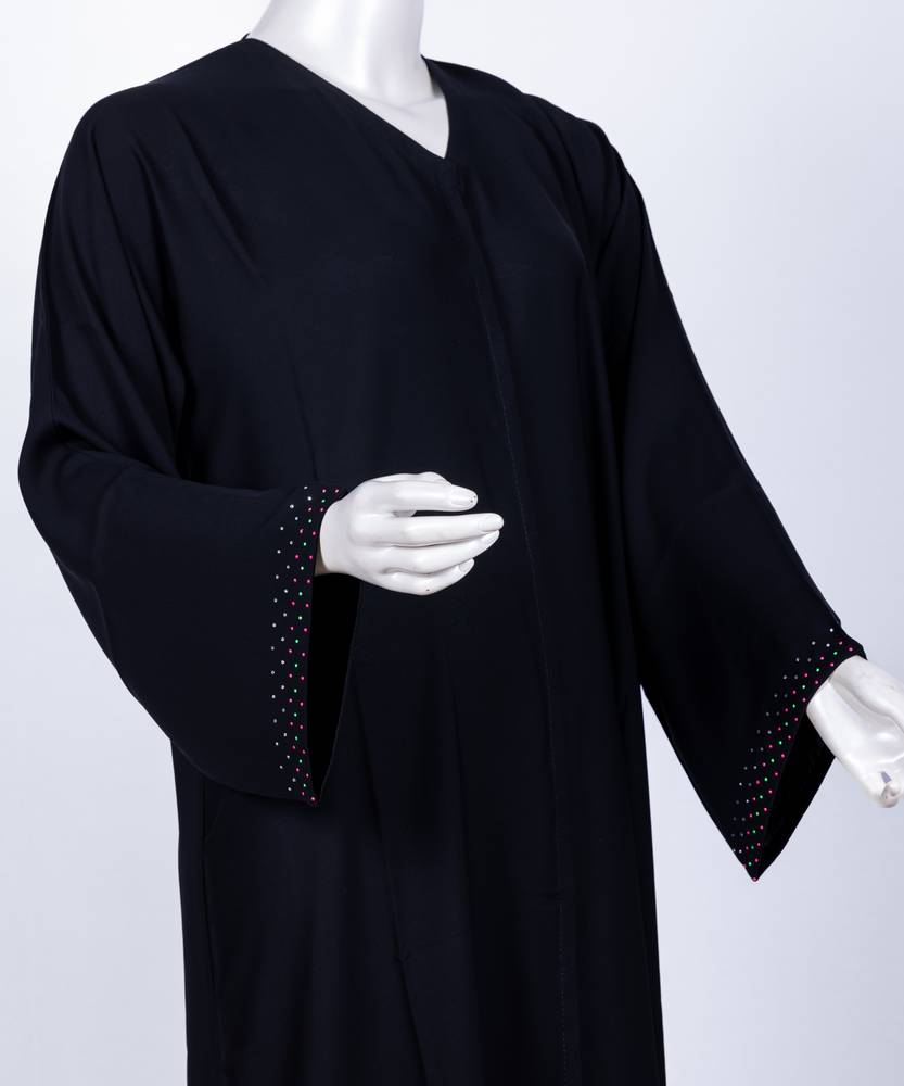 عباية مع طرحة كريستال ملون موديل رقم  3542  (1)