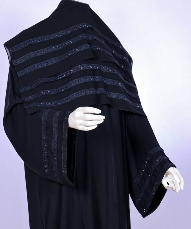 عباية مع طرحة موديل رقم   3630