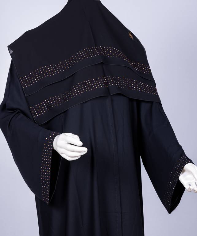 عباية مع طرحة كريستال ملون موديل رقم  3597 (1)