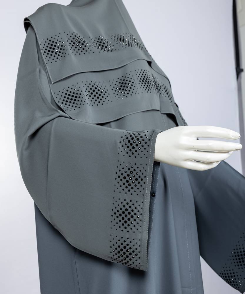 عباية مع طرحة كريستال اسود  3604 (8)