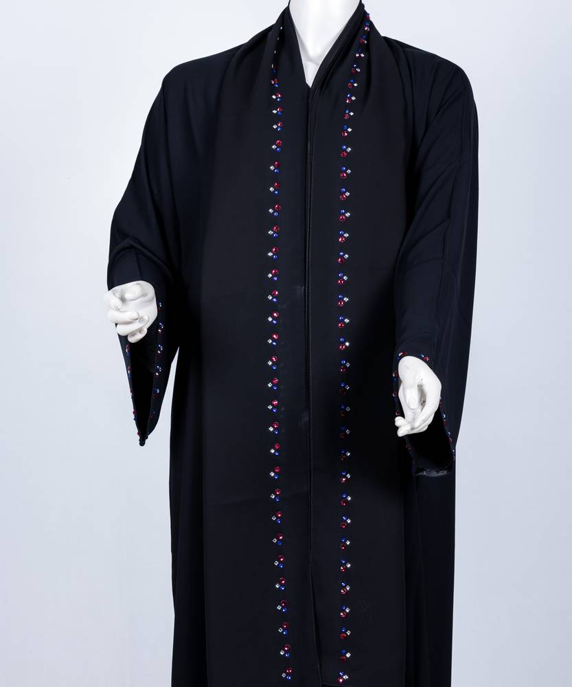 عباية مع طرحة كريستال مربع موديل رقم  3568 (1)