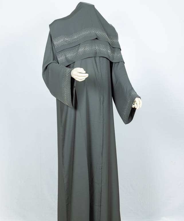  عباية مع طرحة كريستال موديل رقم 3580 (1)