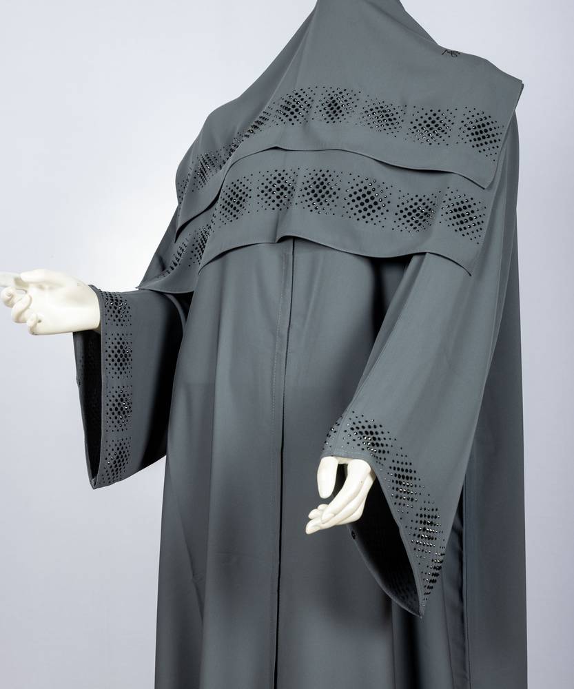 عباية مع طرحة كريستال اسود  3604 (8)