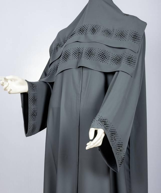 عباية مع طرحة كريستال اسود  3604 (8)