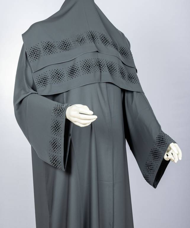 عباية مع طرحة كريستال اسود  3604 (8)