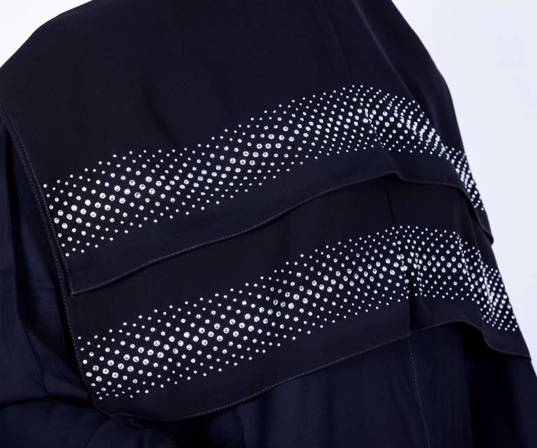 عباية مع طرحة كريستال سادة 3580 (1)