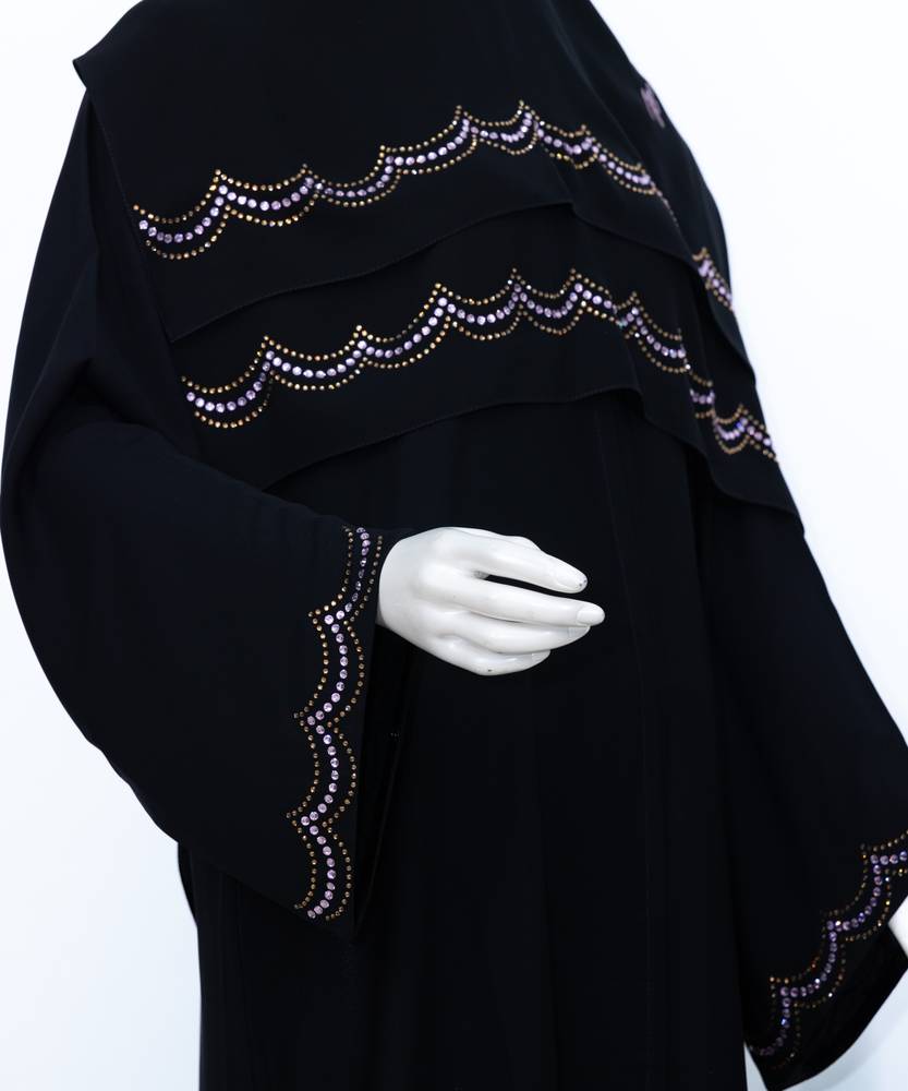 عباية مع طرحة فيستون موديل رقم 3677 (1)
