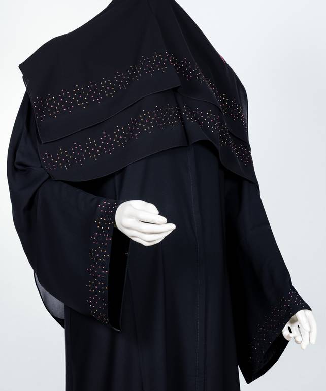 عباية مع طرحة كريستال سدو موديل رقم 3653 (1)