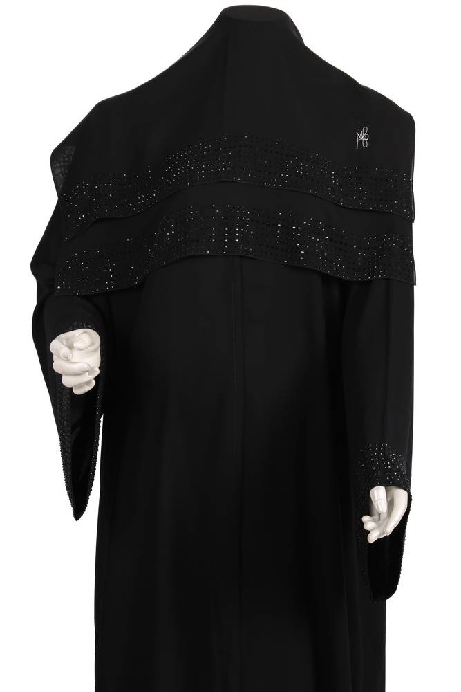 عباية مع طرحة كريستال موديل رقم  0029 (2)