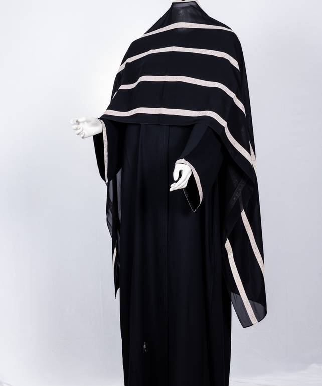 عباية مع طرحة كريستال مخطط 3566 (1)