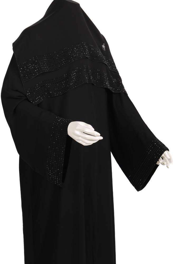 عباية مع طرحة كريستال موديل رقم  0029 (2)