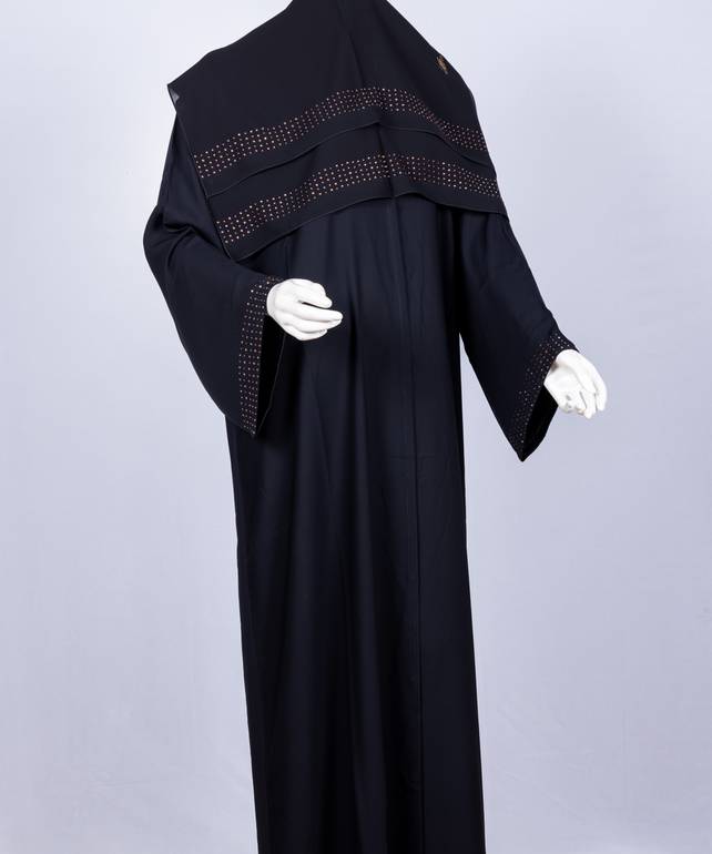 عباية مع طرحة كريستال ملون موديل رقم  3597 (1)
