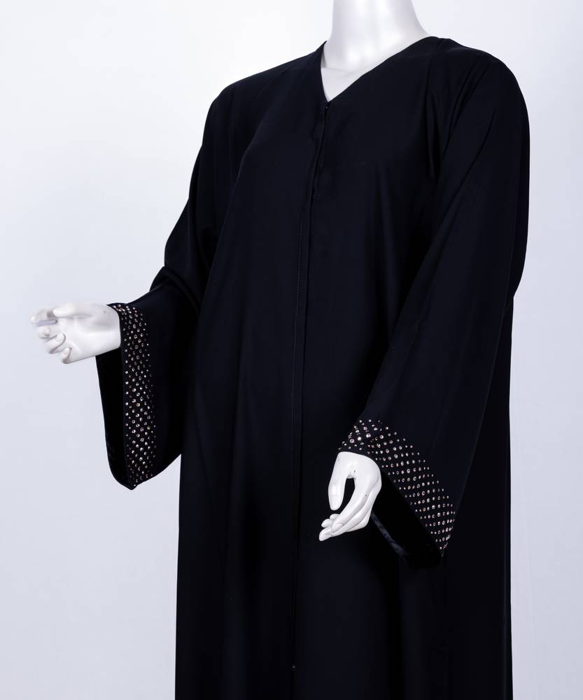 عباية مع طرحة سوداء  كريستال  (10)