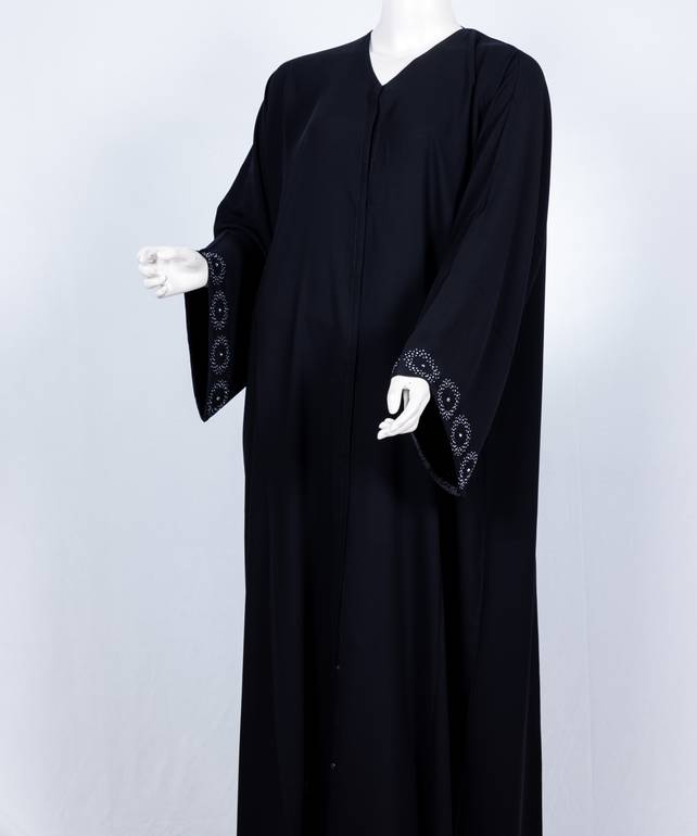  عباية مع طرحة كريستال دوائر موديل رقم 3642 (1)