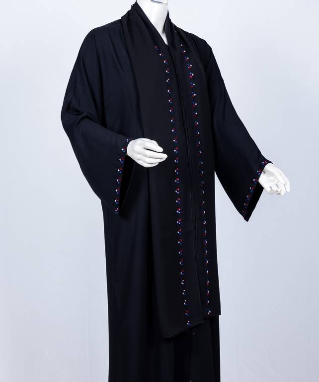 عباية مع طرحة كريستال مربع موديل رقم  3568 (1)