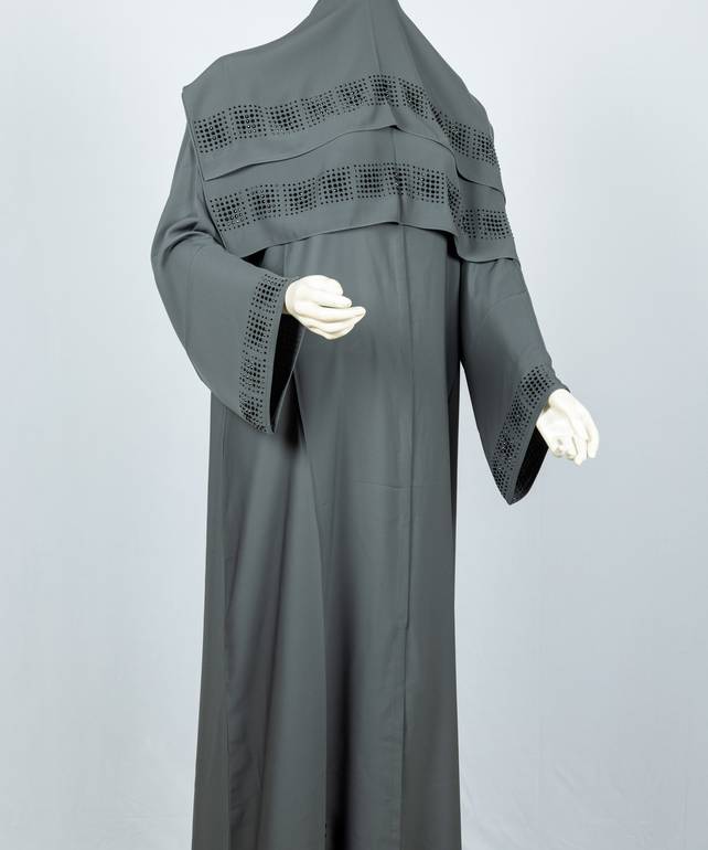 عباية مع طرحة كريستال ملونة موديل رقم  3615  (15)