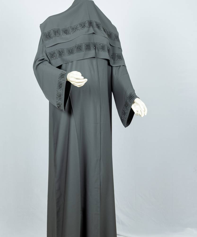 عباية مع طرحة كريستال ملونة موديل رقم  3615  (15)
