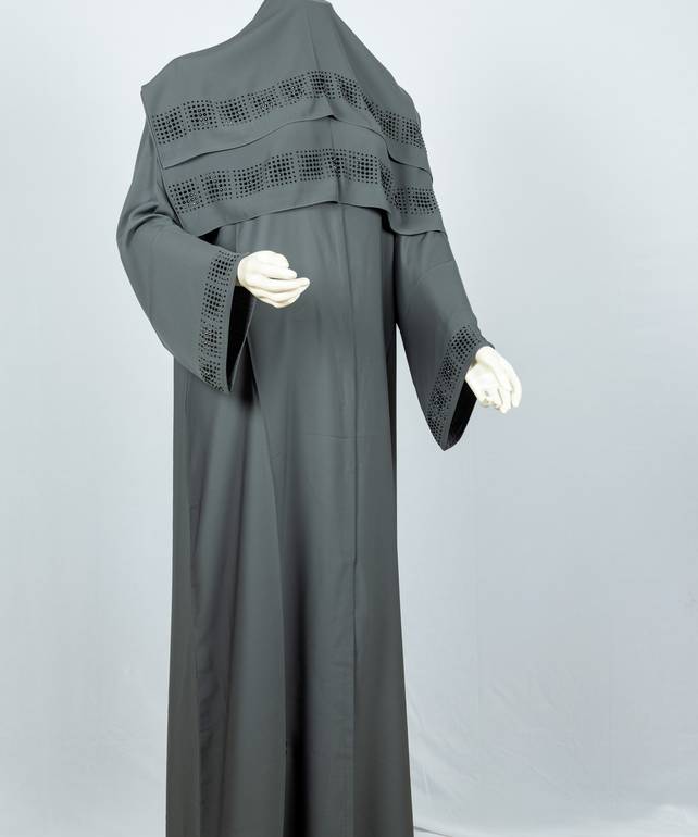 عباية مع طرحة كريستال ملونة موديل رقم  3615  (15)