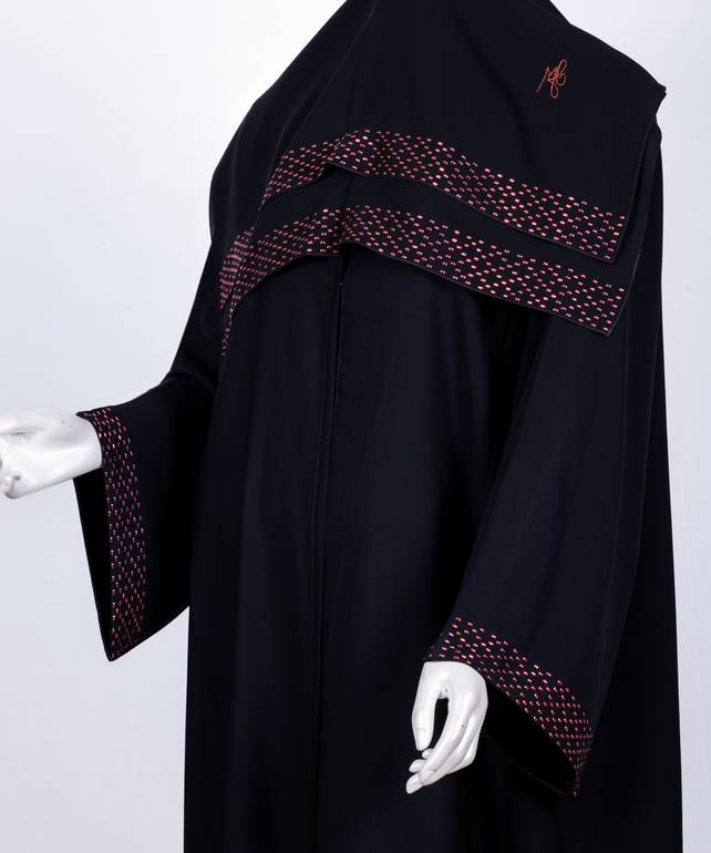 عباية مع طرحة معدن مستطيل موديل رقم  3633  (1)