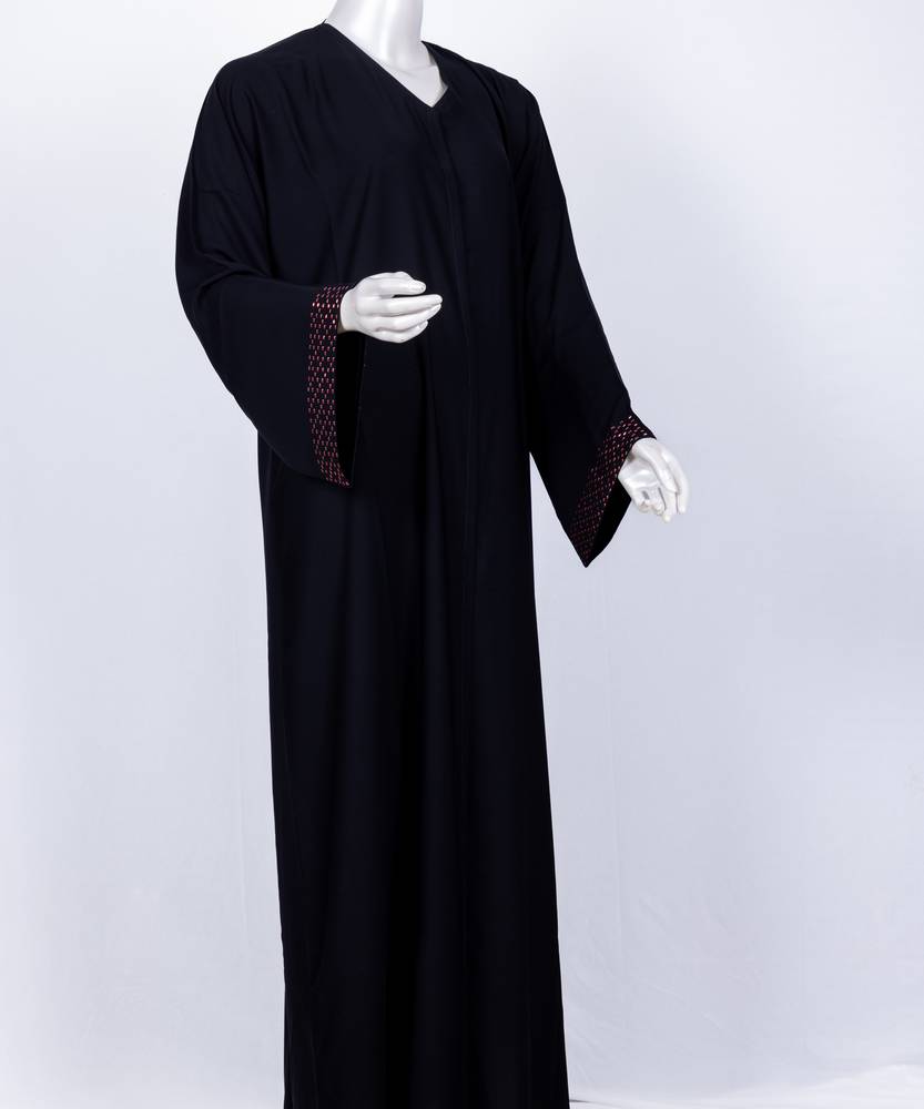 عباية مع طرحة معدن مستطيل موديل رقم  3633  (1)