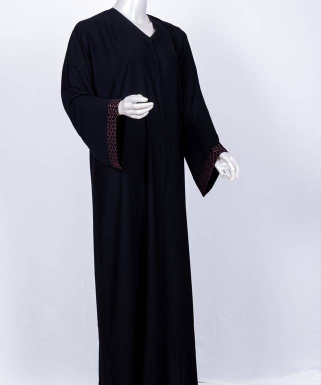 عباية مع طرحة معدن مستطيل موديل رقم  3633  (1)