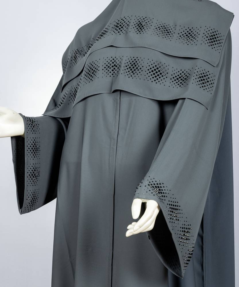 عباية مع طرحة كريستال اسود  3604 (8)