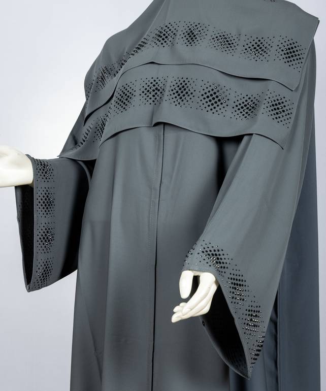 عباية مع طرحة كريستال اسود  3604 (8)