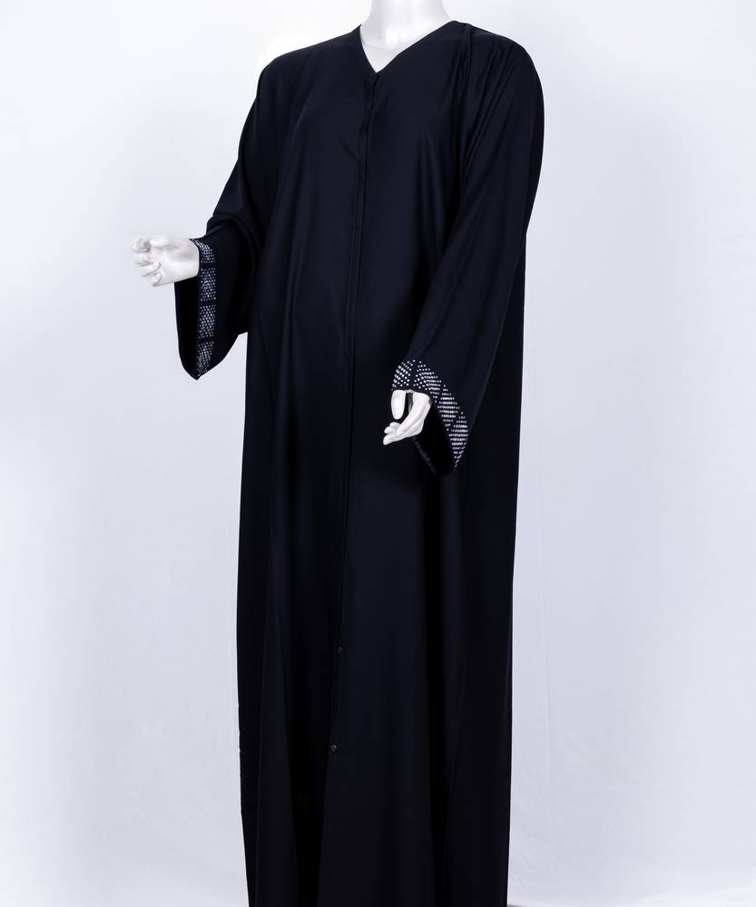 عباية مع طرحة كريستال برسمة موديل رقم  3592  (1)