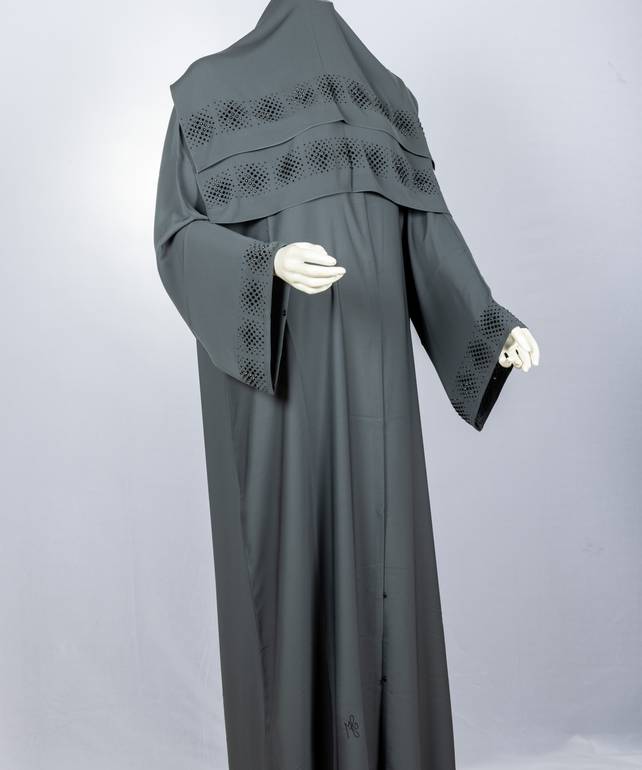 عباية مع طرحة كريستال اسود  3604 (8)