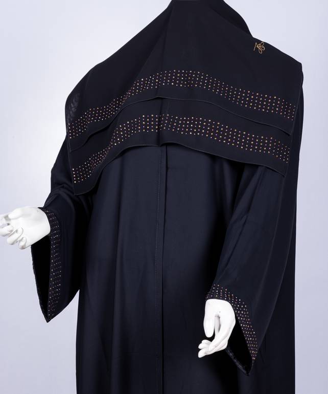 عباية مع طرحة كريستال ملون موديل رقم  3597 (1)