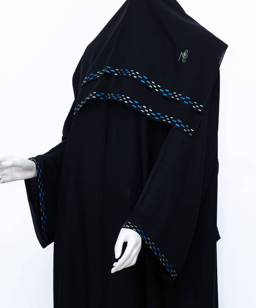 عباية مع طرحة ملون ومخطط 3629 (6)