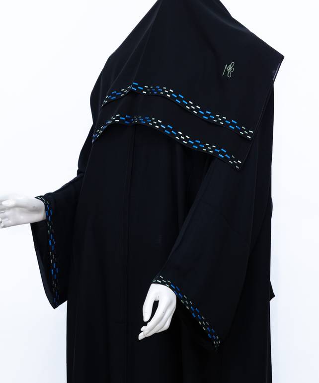 عباية مع طرحة ملون ومخطط 3629 (6)