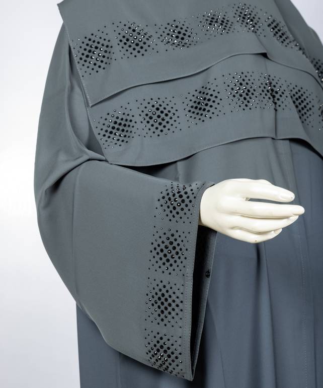 عباية مع طرحة كريستال اسود  3604 (8)
