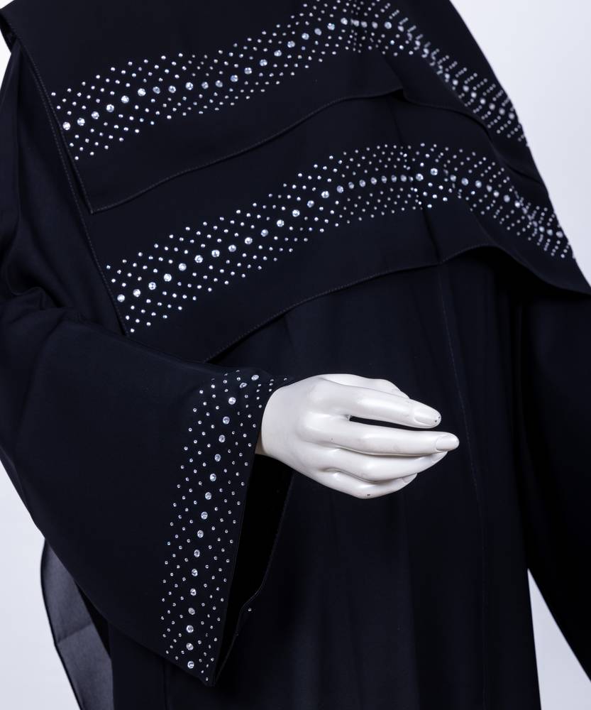 عباية مع طرحة كريستال موديل رقم 3543  (1)