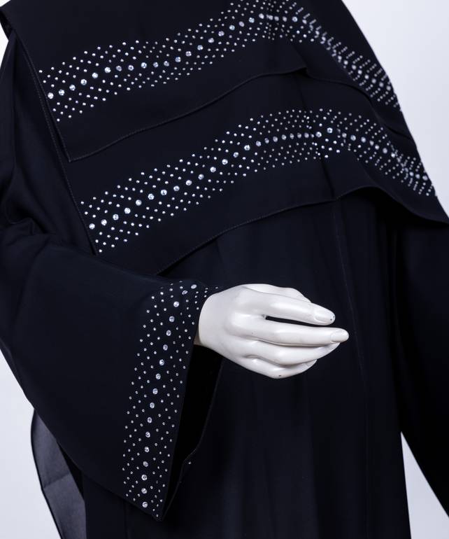 عباية مع طرحة كريستال موديل رقم 3543  (1)