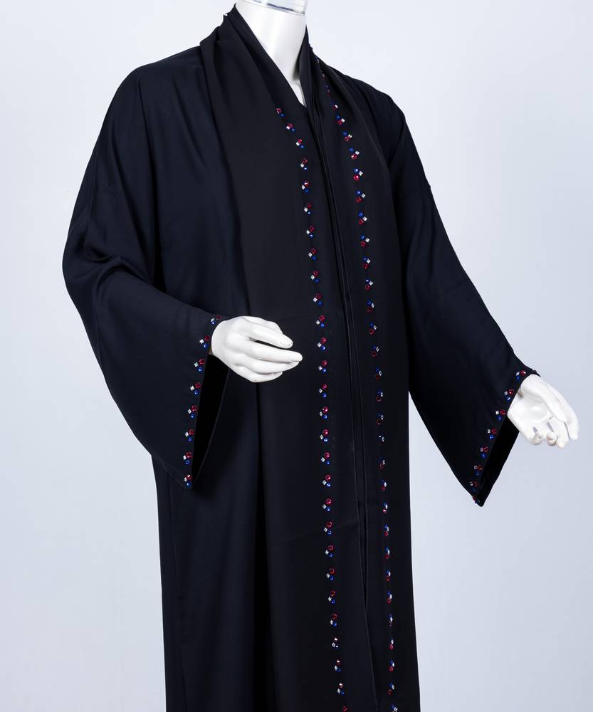 عباية مع طرحة كريستال مربع موديل رقم  3568 (1)