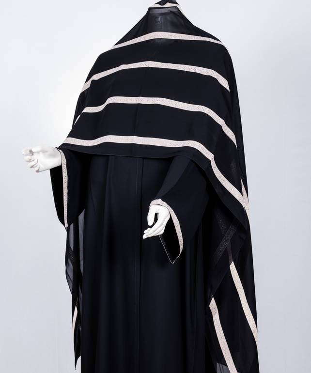 عباية مع طرحة كريستال مخطط 3566 (1)