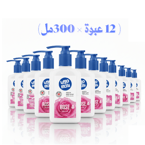 صابون أيادى موبى برائحة الورد   عدد (١كرتون ١٢ عبوة×٣٠٠مل)