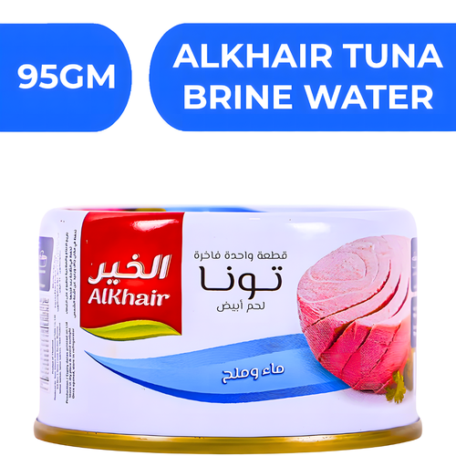 Alkhair Light Meat Tuna Brine Water  -  24X95GM