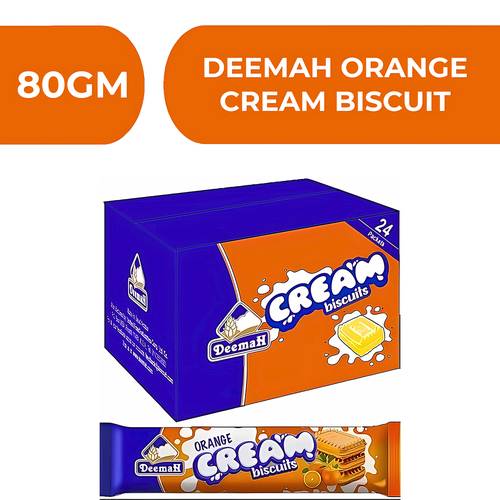 Deemah Orange Cream Biscuit  -  24X80gm