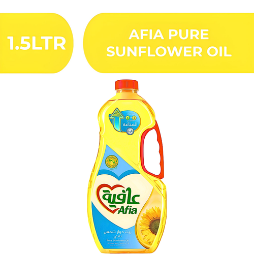 Afia Pure Sunflower Oil  -  6X1.5 LTR